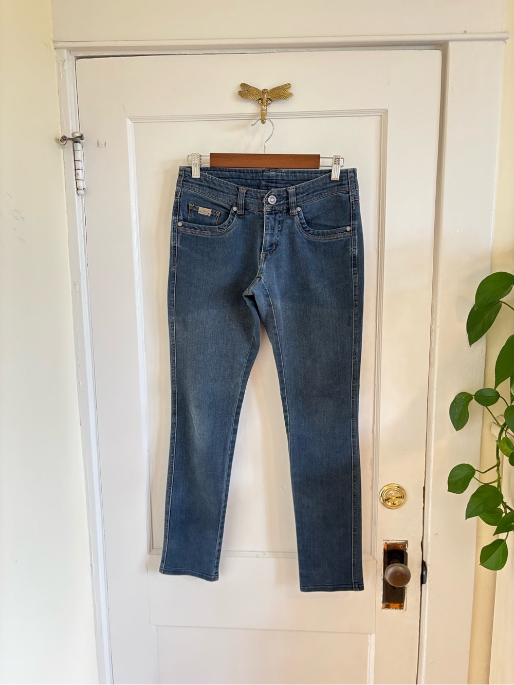 Kuhl Women's Dark Wash Blue Danzr Skinny Stretch Jeans 4 Short